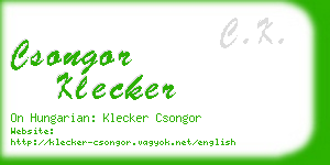 csongor klecker business card